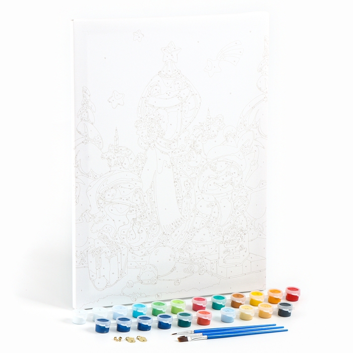 Картина по номерам на новый год на холсте с подрамником «Змейки на ёлочке», 30 х 40 см, символ года 2025 Картина по номерам на новый год на холсте с подрамником «Змейки на ёлочке», 30 х 40 см, символ года 2025