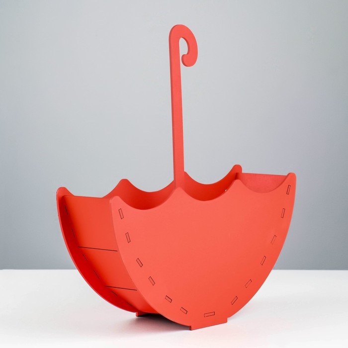 Кашпо деревянное  Кашпо деревянное "Зонтик" 15х26,6х8,7 см красный