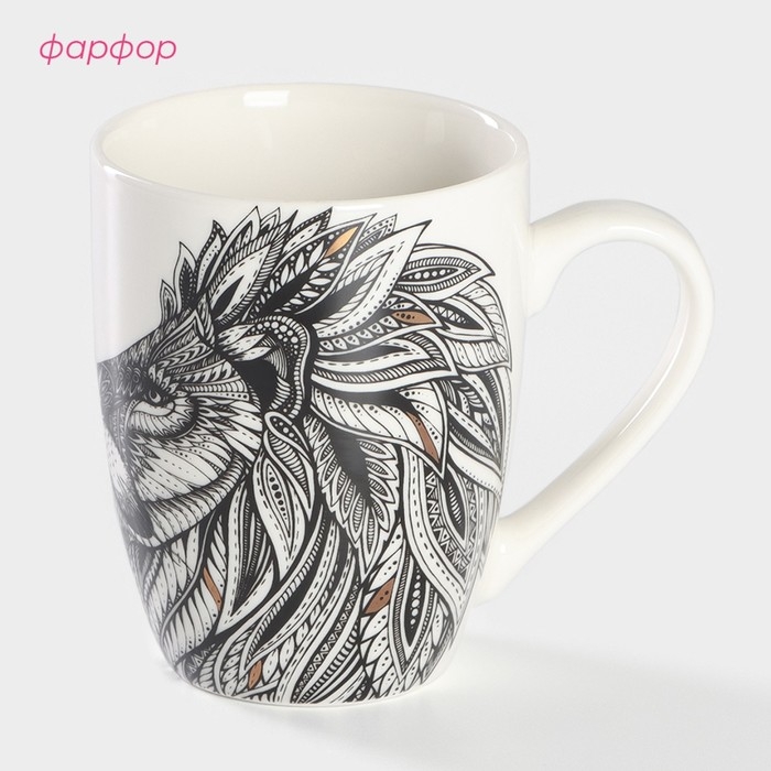 Кружка фарфоровая Доляна «Царь зверей», 350 мл Кружка фарфоровая Доляна «Царь зверей», 350 мл