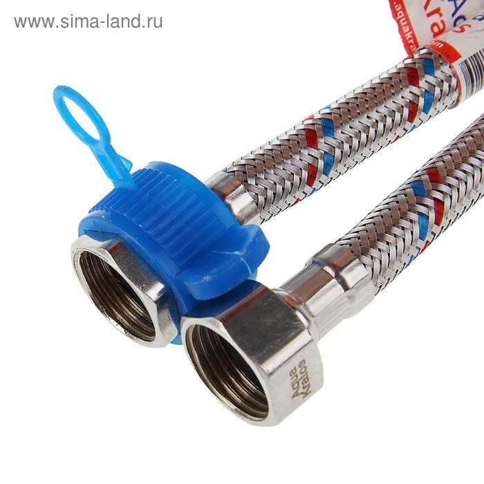 Подводка гибкая AquaKratos, гайка-гайка, 300 см, нерж.сталь, с ключом для монтажа Подводка гибкая AquaKratos, гайка-гайка, 300 см, нерж.сталь, с ключом для монтажа