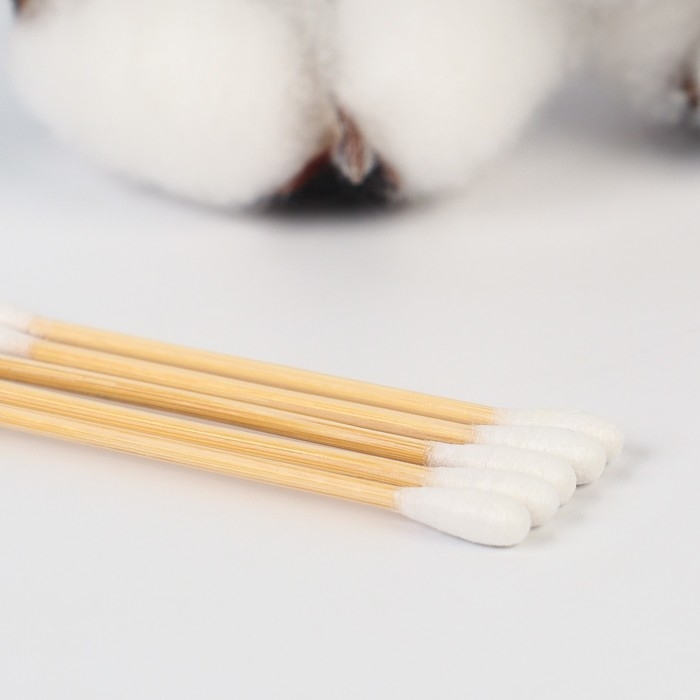Ватные палочки, коробка 100 шт., бамбук Ватные палочки, коробка 100 шт., бамбук