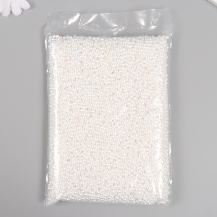 Набор бусин Набор бусин "Жемчуг" d 4 мм, 250 гр, белый