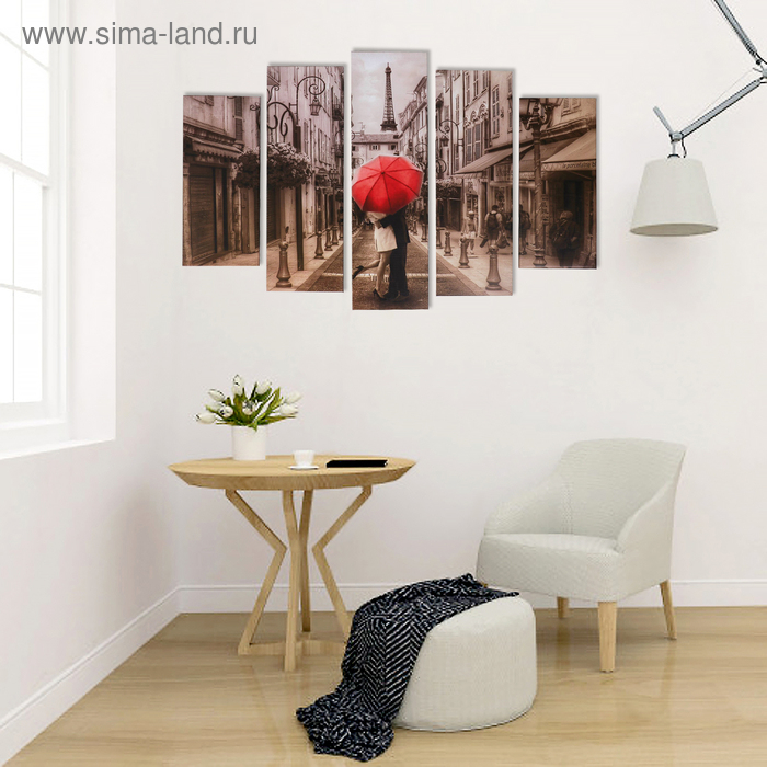 Модульная картина  Модульная картина "Влюблённые" (2-23х52; 2-24х70; 1-24х80) 120х80см