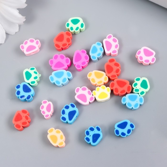 Бусины для творчества PVC Бусины для творчества PVC "Лапки" набор 25 шт 0,5х0,8х1 см