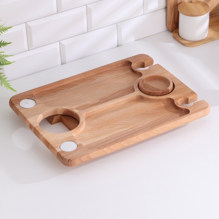 Менажница из бука  Менажница из бука "Винный столик прямоугольный" №4