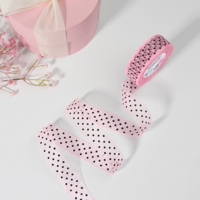 Лента капроновая «Горох», 25 мм, 23 ± 1 м, цвет розовый Лента капроновая «Горох», 25 мм, 23 ± 1 м, цвет розовый