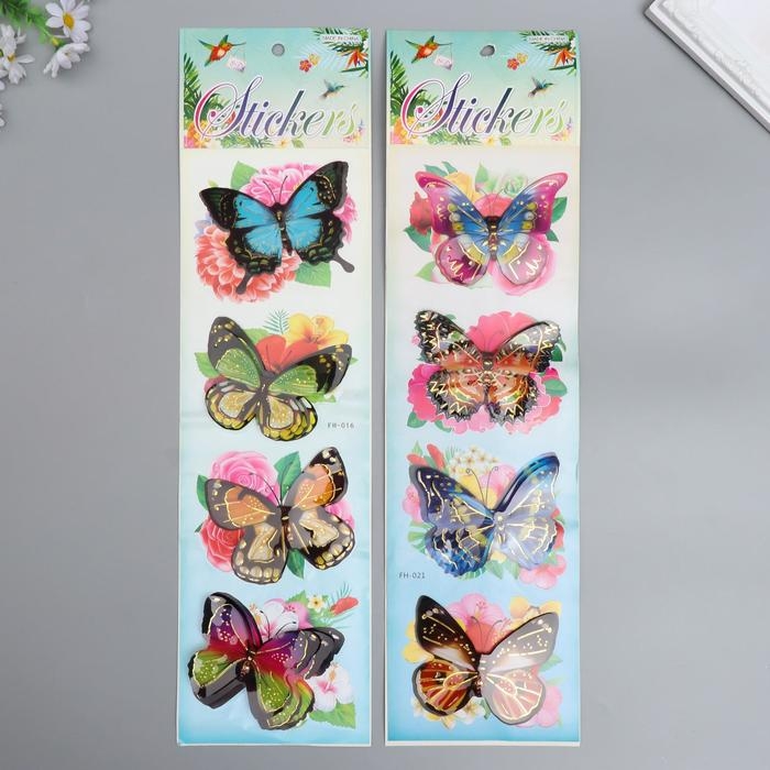 Наклейка пластик "Бабочки" МИКС 39,5х12 см