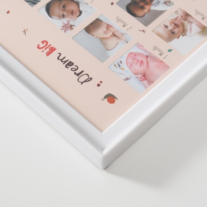 Фоторамка на 12 фото 3х3 см с штемп.подушкой "Такой маленький" белая 2х38х20 см