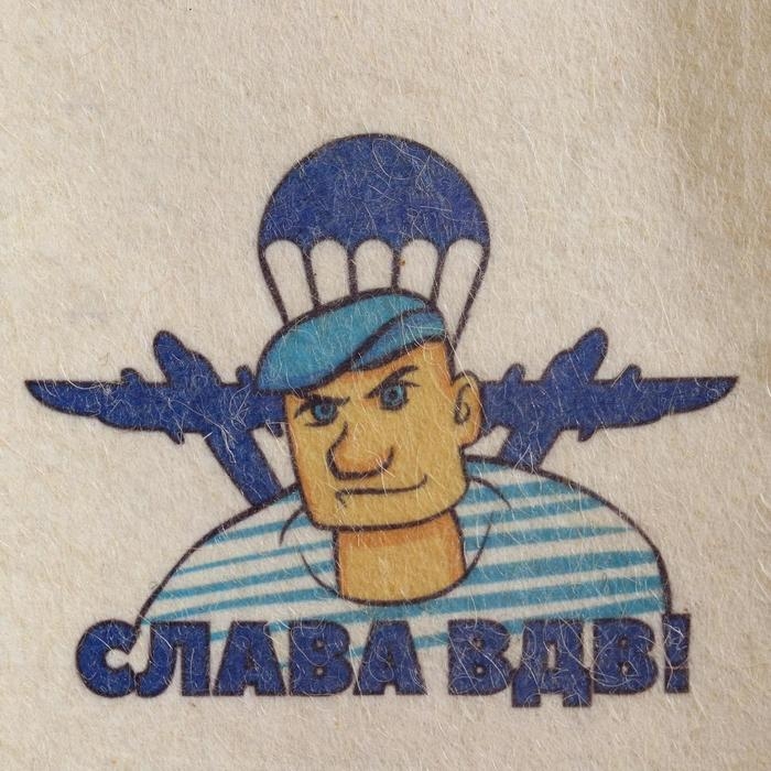 Шапка для бани  Шапка для бани "Слава ВДВ" с принтом, белая