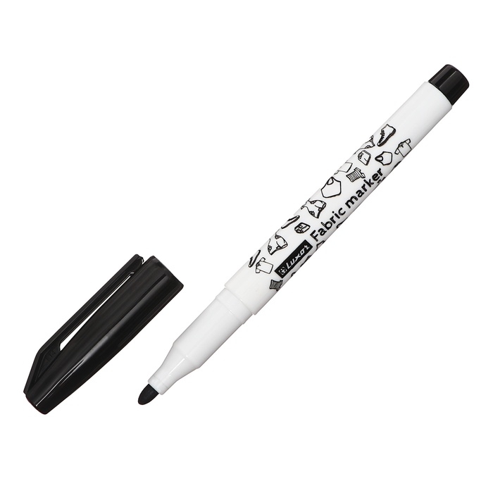 Маркер для ткани 1-2 мм Luxor Маркер для ткани 1-2 мм Luxor "Fabric", пулевидный, черный