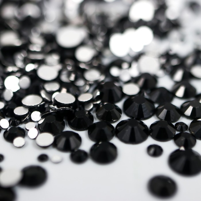 Декор для творчества стекло Декор для творчества стекло "Стразы усечённый конус. Чёрные" d=1,5-6,5 мм набор 1000 шт