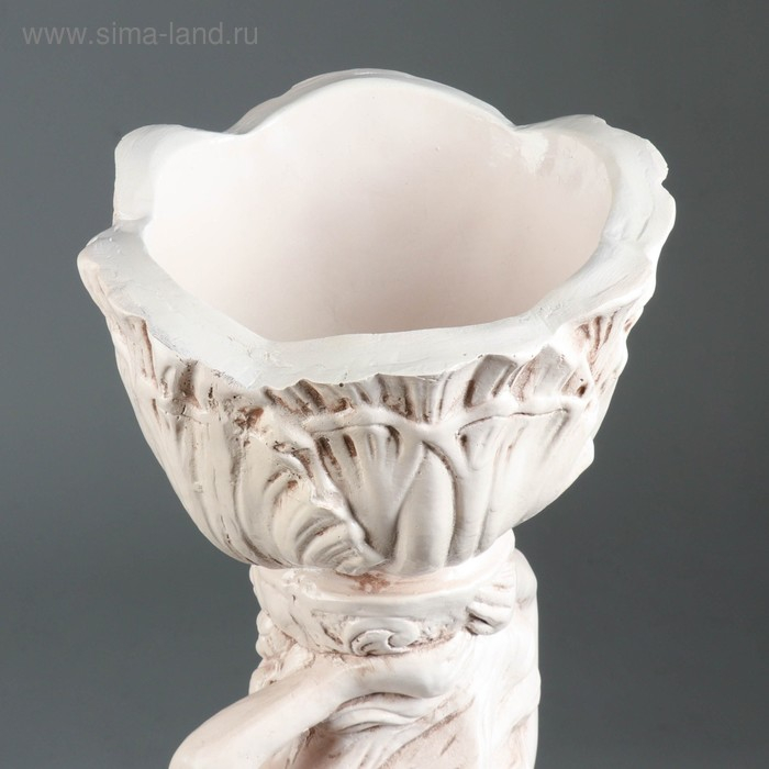 Фигура Фигура "Девушка стоя кашпо на голове средняя" состаренное1,5 л / 22х80х22см