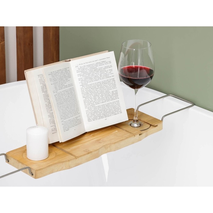 Полка для ванной SAVANNA SPA, 74-95×20,3×2,5 см, бамбук Полка для ванной SAVANNA SPA, 74-95×20,3×2,5 см, бамбук