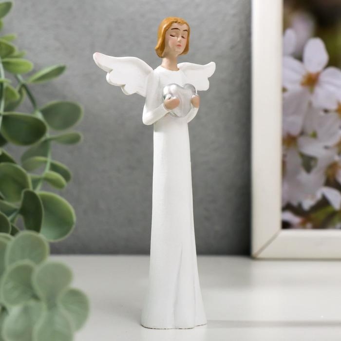 Сувенир полистоун Сувенир полистоун "Ангел в белом платье с книгой/голубем/цветами" МИКС 10,5х4,8х2 см