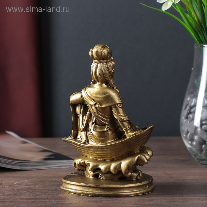 Нэцке полистоун бронза  Нэцке полистоун бронза "Лакшми в лодке" 16х11,5х8,5 см