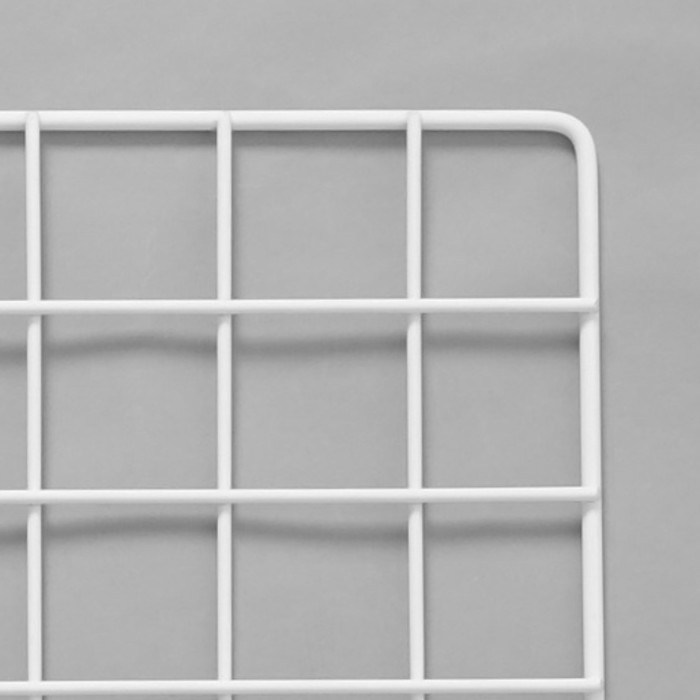 Сетка торговая 60×60 см, окантовка 5 мм, пруток - 3,5 мм, цвет белый (порошковое покрытие) Сетка торговая 60×60 см, окантовка 5 мм, пруток - 3,5 мм, цвет белый (порошковое покрытие)