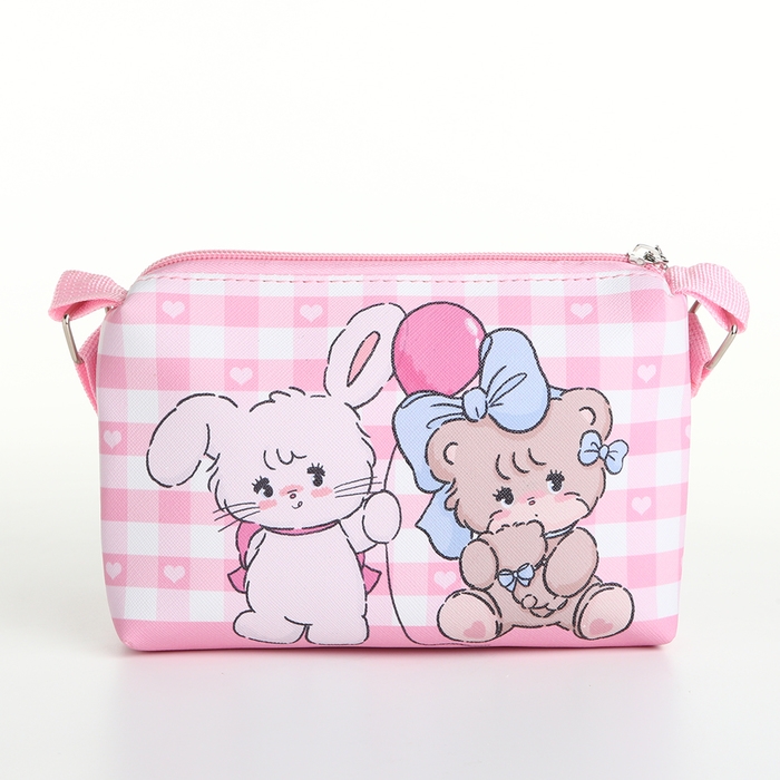 Сумка детская для девочки на молнии, цвет розовый