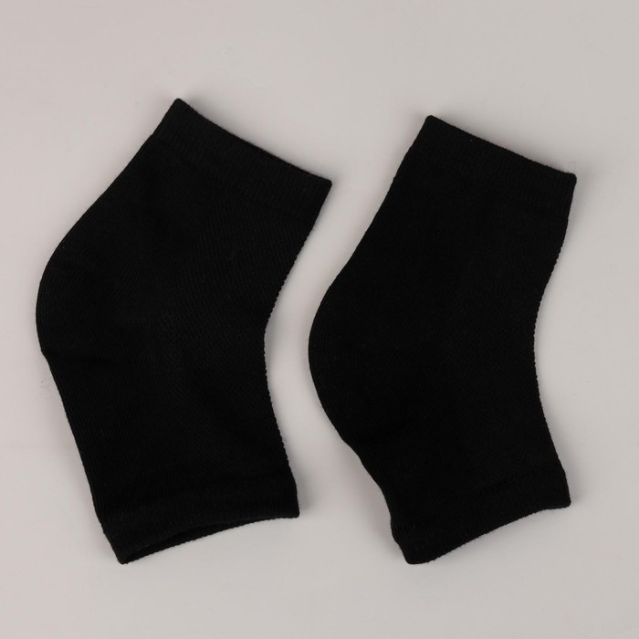 Напяточники для педикюра, увлажняющие, с силиконовыми вставками, 16 × 8,5 см, ONE SIZE, цвет чёрный Напяточники для педикюра, увлажняющие, с силиконовыми вставками, 16 × 8,5 см, ONE SIZE, цвет чёрный