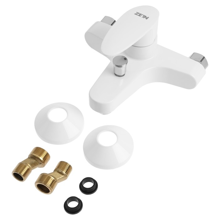 Смеситель для ванны ZEIN Z3674, однорычажный, без душевого набора, белый Смеситель для ванны ZEIN Z3674, однорычажный, без душевого набора, белый