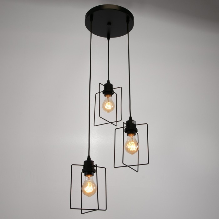 Светильник ЭкономСвет "Темпо" 3x40Вт E27 черный 49х49х78 см.