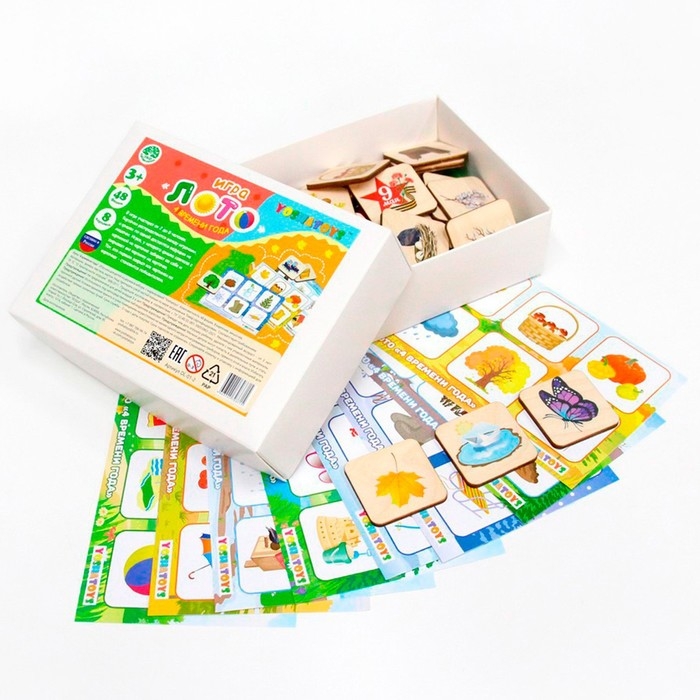 Лото детское «4 времени года» квадратные фишки Лото детское «4 времени года» квадратные фишки