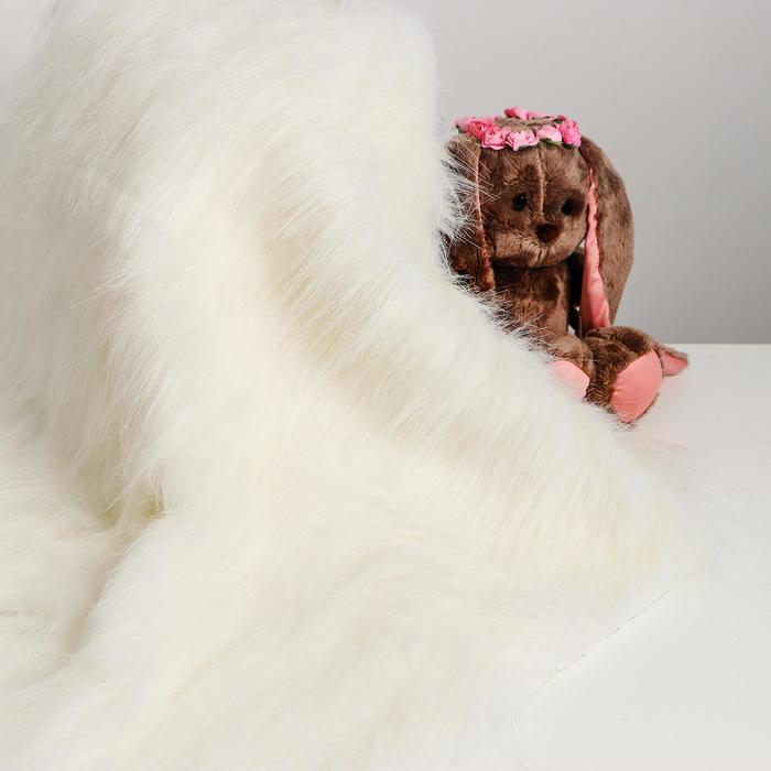 Лоскут для рукоделия, 50 × 50 см, мех длинноворсовый на трикотажной основе, цвет белый Лоскут для рукоделия, 50 × 50 см, мех длинноворсовый на трикотажной основе, цвет белый