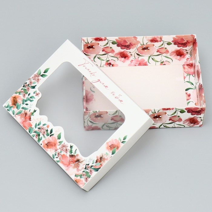 Коробка подарочная, упаковка, «Только для тебя», цветы, 16.5 х 12.5 х 5 см Коробка подарочная, упаковка, «Только для тебя», цветы, 16.5 х 12.5 х 5 см