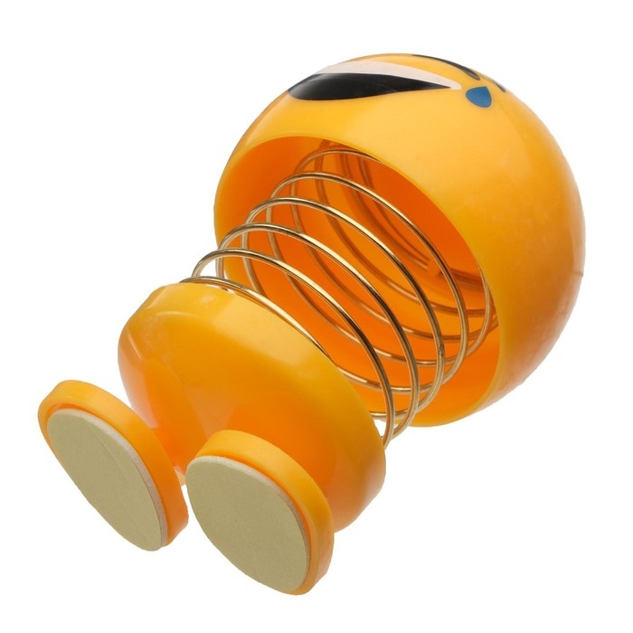 Смайл на пружинке, на панель в авто, смех, желтый Смайл на пружинке, на панель в авто, смех, желтый