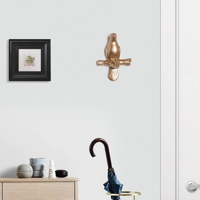 Декор настенный-вешалка Декор настенный-вешалка "Голубь", 10.5 x 7 см, золото