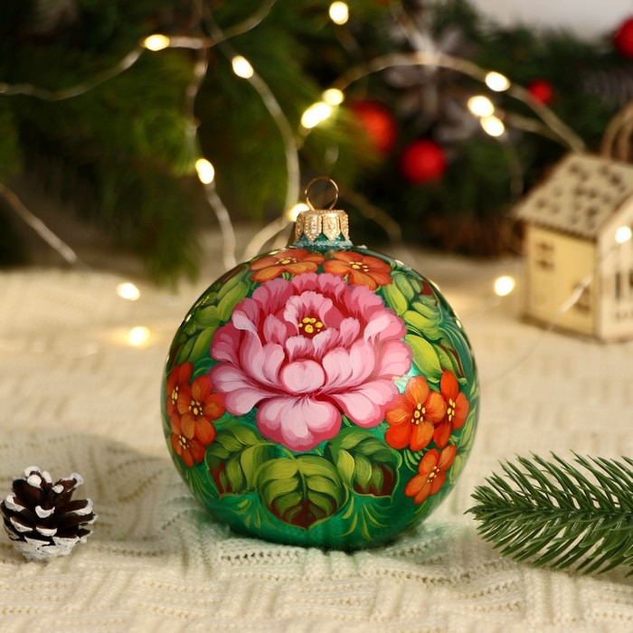 Набор из 4-х ёлочных шаров 100 мм «Неповторимый букет» Набор из 4-х ёлочных шаров 100 мм «Неповторимый букет»