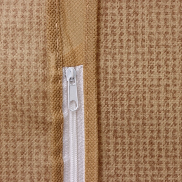 Чехол для одежды Доляна «Гусиная лапка», ПВХ окно, 90×60 см, цвет бежевый