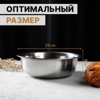 Миска из нержавеющей стали «Мэйли», 2,7 л, 25×8 см