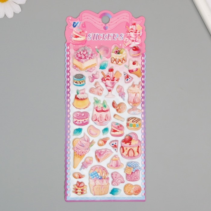 Наклейка пластик мягкие Наклейка пластик мягкие "Сладкая жизнь" МИКС 24х10 см