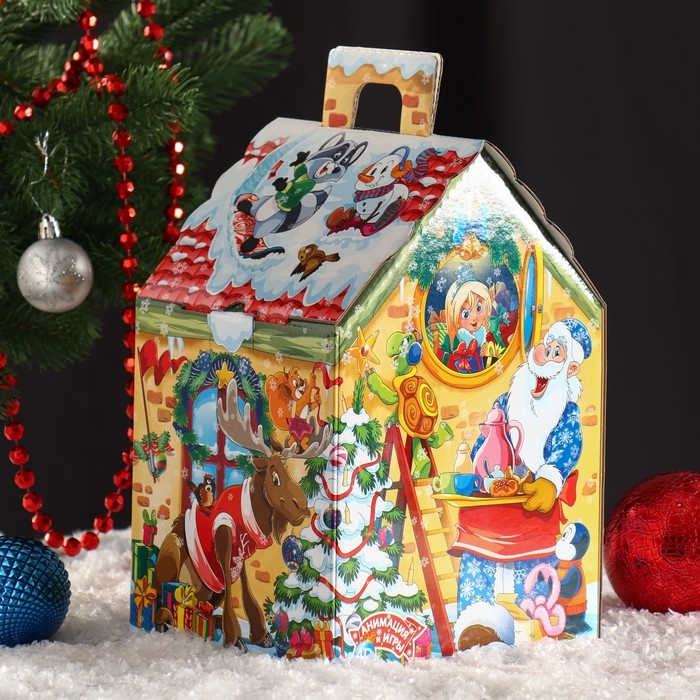 Новый год. Подарочная коробка Новый год. Подарочная коробка "Отдых", 17 х 14,5 х 24,5 см.