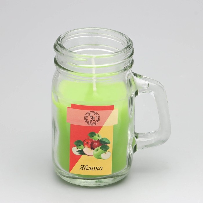 Свеча ароматическая в банке  Свеча ароматическая в банке "Яблоко", 7,2 х 8,5 см, 190 г
