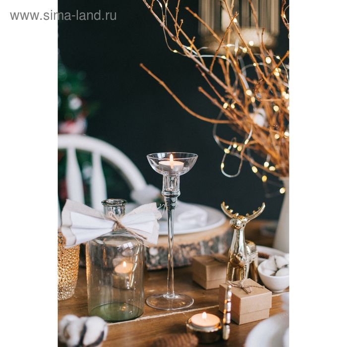 Подсвечник стекло набор 3 шт Подсвечник стекло набор 3 шт "Тет-а-тет" высота 26см, 23 см, 20 см