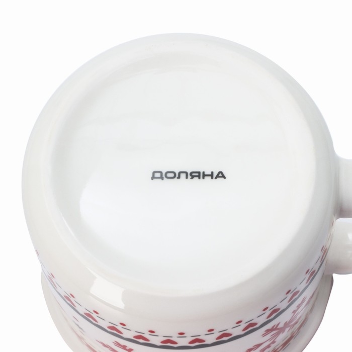 Кружка фарфоровая Доляна «Новый год. Снежинки», 380 мл Кружка фарфоровая Доляна «Новый год. Снежинки», 380 мл