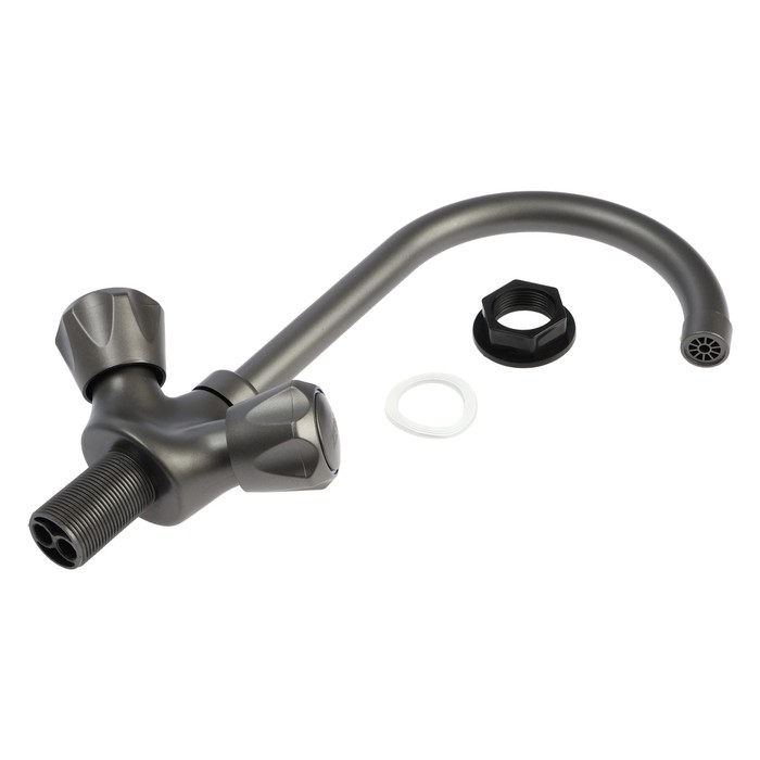 Смеситель для кухни ZEIN Z3664, двухвентильный, высота излива 22 см, ABS-пластик, графит Смеситель для кухни ZEIN Z3664, двухвентильный, высота излива 22 см, ABS-пластик, графит