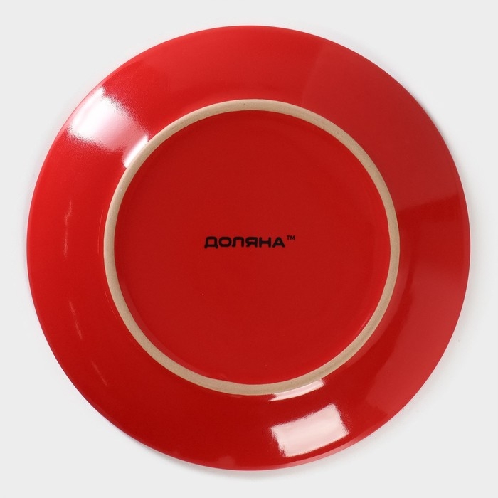 Тарелка керамическая десертная Доляна «Красный горох», d=19 см, цвет красный Тарелка керамическая десертная Доляна «Красный горох», d=19 см, цвет красный