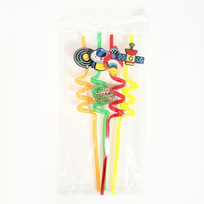 Трубочки для коктейля «Космос», в наборе 4 штуки Трубочки для коктейля «Космос», в наборе 4 штуки