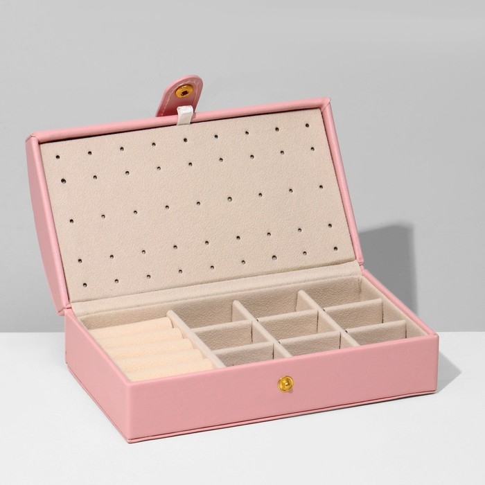 Подставка для украшений «Шкатулка» раздвижная, 17×9,5×6, цвет розовый Подставка для украшений «Шкатулка» раздвижная, 17×9,5×6, цвет розовый