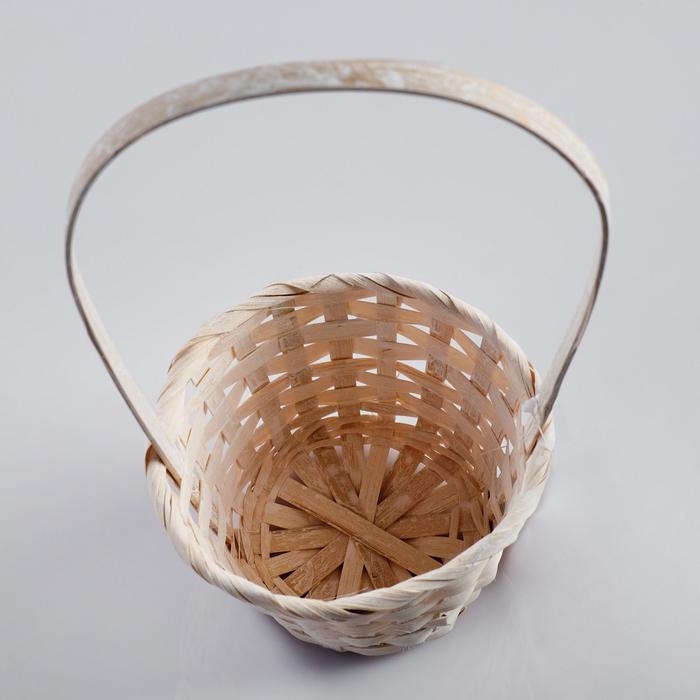 Корзина плетёная, бамбук, белая, (цилиндр) Корзина плетёная, бамбук, белая, (цилиндр)