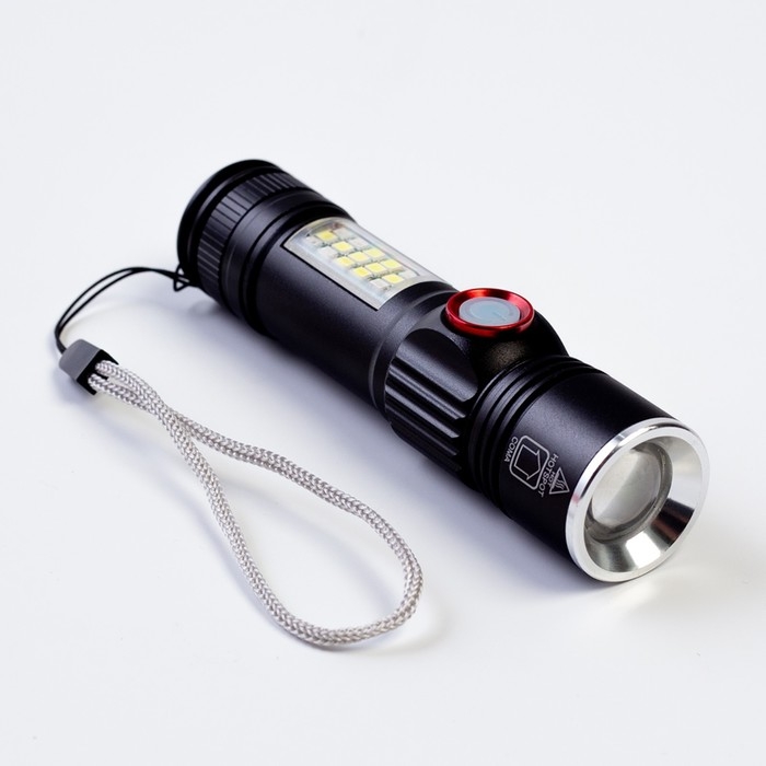 Фонарь ручной аккумуляторный, 10 Вт, 2200 мАч, P60, IPX45, zoom, 5 режимов, индикатор заряда Фонарь ручной аккумуляторный, 10 Вт, 2200 мАч, P60, IPX45, zoom, 5 режимов, индикатор заряда