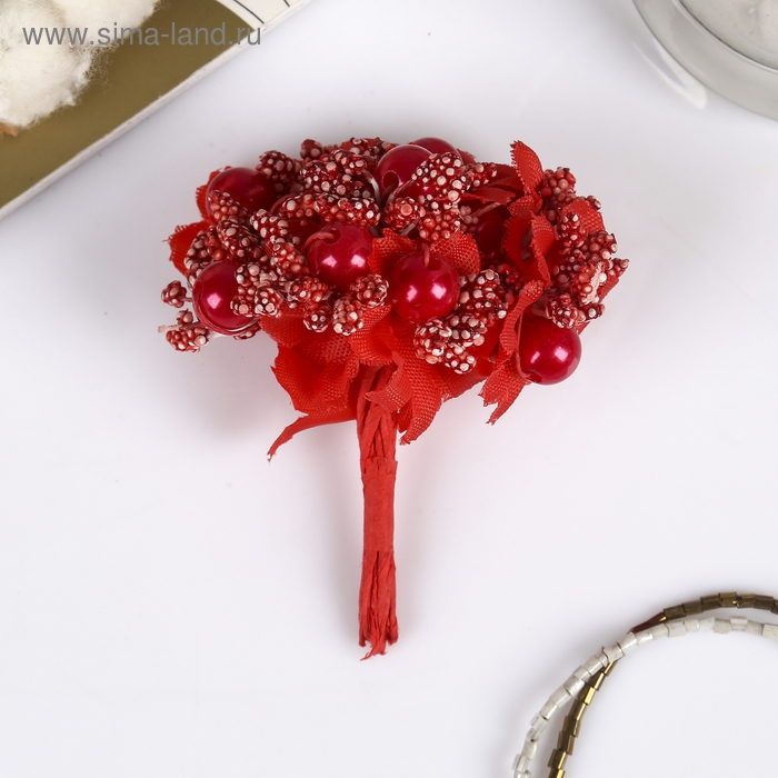 Декор для творчества Декор для творчества "Цветы с бусиной" 10 см (1 набор=1 букету) в букете 12 цветов