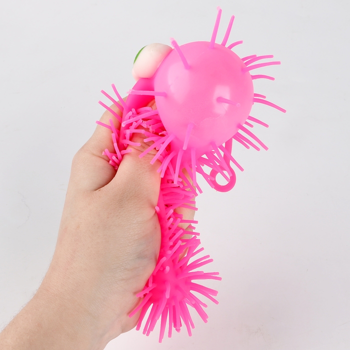 Мяч детский резиновый ёжка световой «Гусеничка», цвета МИКС , в шоубоксе