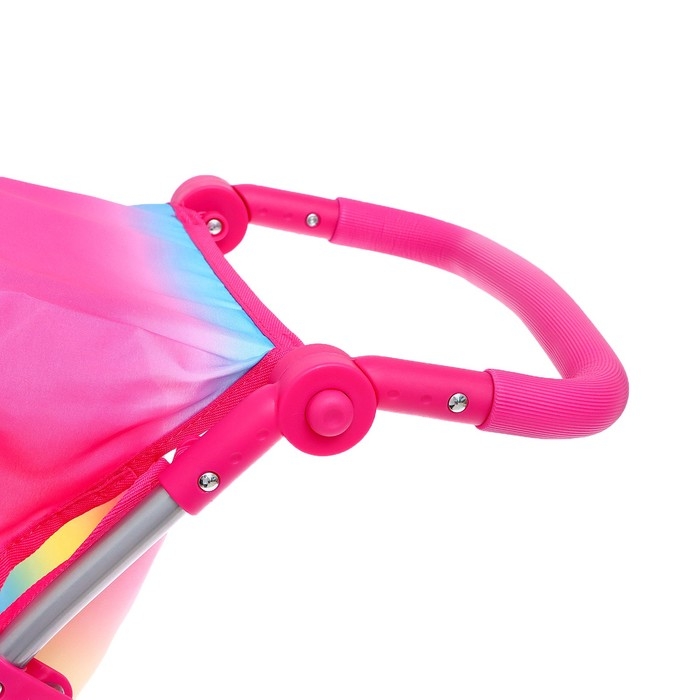 Коляска для кукол летняя, с крышей, ручка регулируется, металл Коляска для кукол летняя, с крышей, ручка регулируется, металл