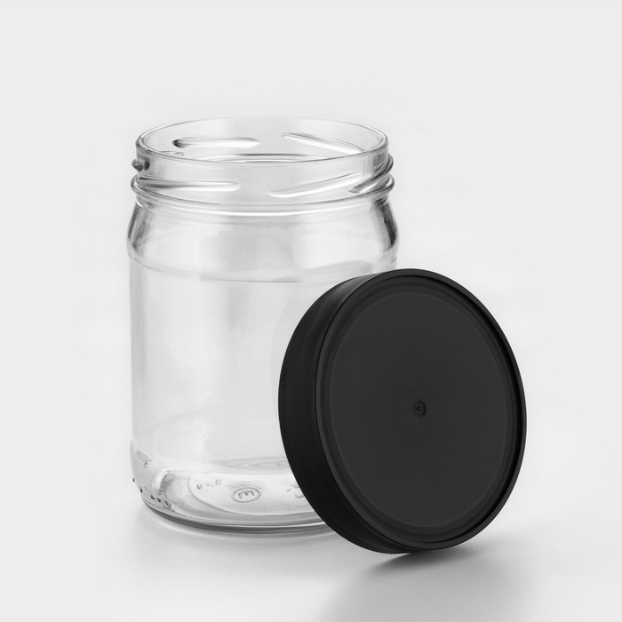 Набор стеклянных банок с чёрной полимерной крышкой, ТО-82 мм, 450 мл, 6 шт. Набор стеклянных банок с чёрной полимерной крышкой, ТО-82 мм, 450 мл, 6 шт.