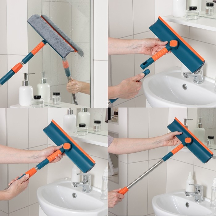 Щётка для окон Raccoon, телескопическая ручка 68(102) см, насадка из микрофибры 28×7 см, цвет МИКС Щётка для окон Raccoon, телескопическая ручка 68(102) см, насадка из микрофибры 28×7 см, цвет МИКС