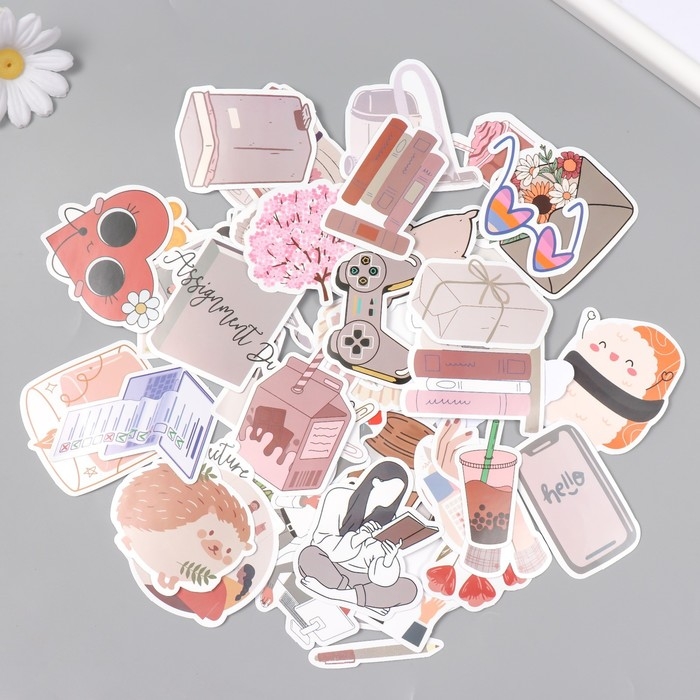 Наклейки для творчества Наклейки для творчества "Моменты жизни" набор 50 шт 4х8 см