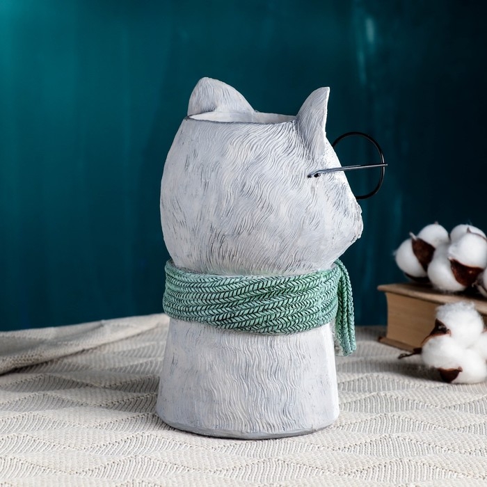 Кашпо - ваза  Кашпо - ваза "Енот в очках" 14х14х22см